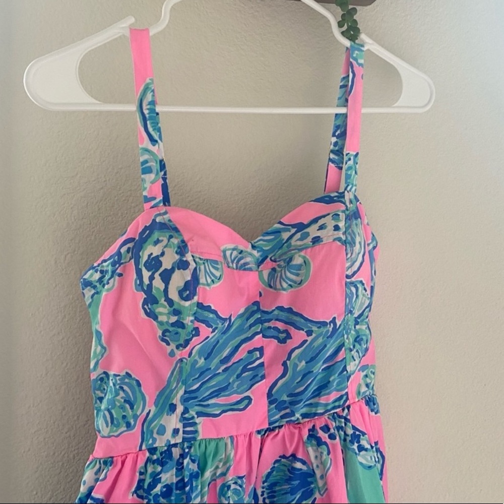 Lilly Pulitzer Ardleigh Pink & Blue Mini Dress sz 2 - Picture 3 of 7